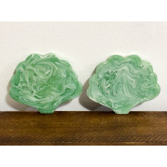 NWT: Anthropologie - Pair of  Pernille Rosenkilde, Green Scalloped Coasters - Picture 1 of 8